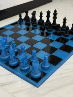 Chess Board Set Game blue and black