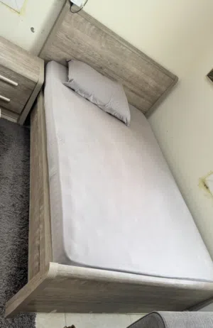 Wardrobe + double size bed + bedside drawers + coffee table +  TV table for sale  Price 500 Derham