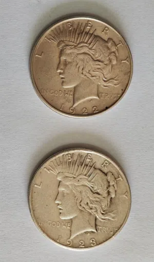 دولارين فضة أمريكي 1922 و 1923