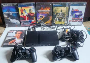 جهاز سوني 2 شغال مع جميع ملحقاته sony ps2 works