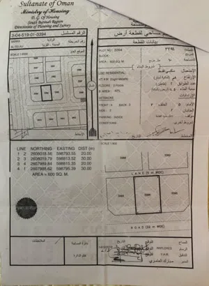 أرض سكني الفليج بركاء