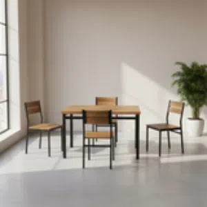 طقم طاولة طعام خشبية مودرن مع 4 كراسي - LY-N0776
