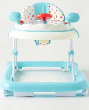 Urgent sale Blue & White Baby Crib Walker with Music – Safe, Fun, and Comfortable”
