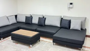 Premium Modular L-Shape Sofa Set – Convertible Sofa Bed with Center Table