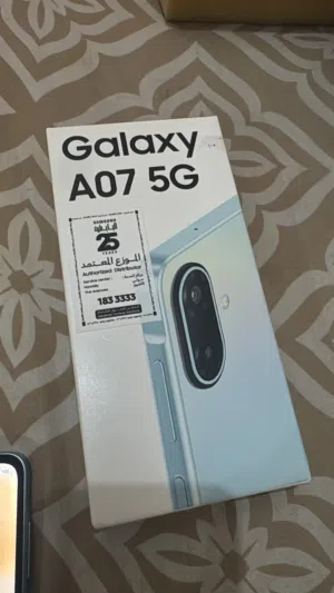 للبيع أول البدل سامسونج A07/5G بطاريه 6000 تخزين 128 +6 جديد فتح كرتون