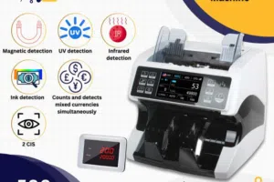 ماكينة عد النقود المختلفة مع كشف تزوير