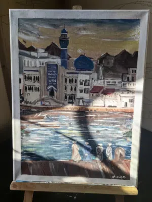 Exquisite Muttrah painting. Ready for sale and free delivery. Frames not provided.