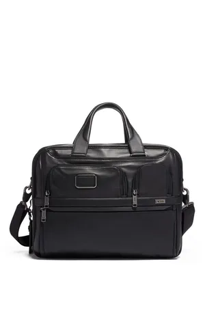 TUMI Expandable Organizer Laptop Briefcase Leather