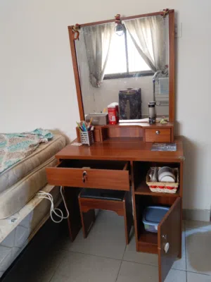 Dressing table with stool