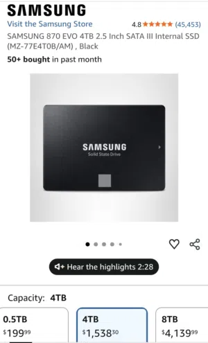 samsung ssd 870evo 4tb