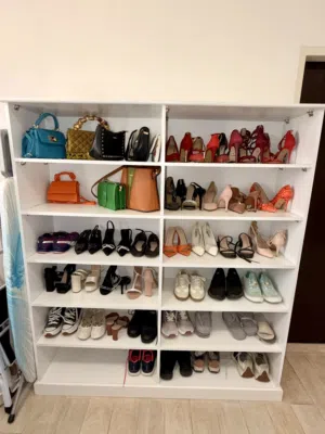 Large white shoe storage cabinet