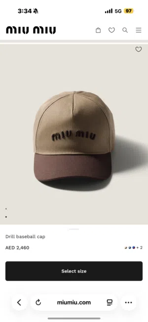 Miu miu cap