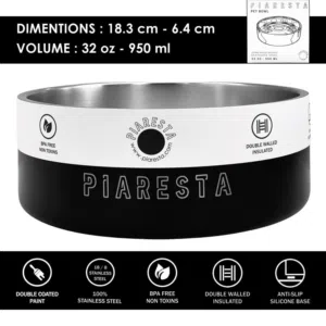 Piaresta Stainless Steel  Pet Bowls - 3 colors (Black, White, Silver)