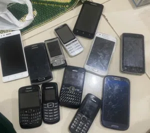 Mixed mobile phones collection all together