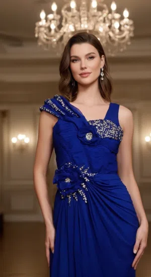 فستان طويل للسهره قياس 10 غير ملبوس brand blue new dress