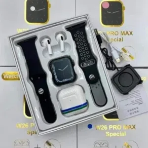 الساعة الذكية المميزة موديل W26 Pro Max مع سماعة بلوتوث هدية