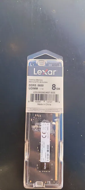 Lexar 8GB DDR5 5600MHz Desktop Memory UDIMM RAM (LD5U08G56C46ST-BGS)