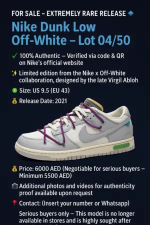 NIKE DUNK LOW-OFF WHITE LOT 4 OF 50