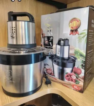 مفرمه 5 لتر ستانلس 5 شفرات ملوخيه و لحمه 2 سرعه ستيل فرامه الملوخيه و كبه كهرباء قطاعه محضره طعام