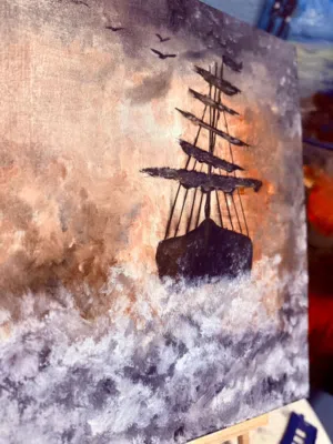 Panting boat storm 60*40 new