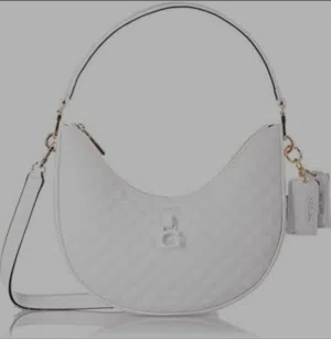 حقيبة كتف نسائية جلد بيضاء