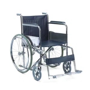 كرسي متحرك طبي قابل للطي جلد يتحمل 120 كغم جديد بالكرتونة Wheelchair لكبار السن وذوي الاحتياجات