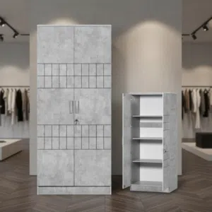خزانة ملابس عصرية بتصميم صناعي رمادي - WM-42 DELIGHT