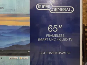 SUPER GENERAL "65 FRAMELESS SMART UHD 4K LED TV SGLED65HKUSWTS2 تلفاز جديد غير مستعمل
