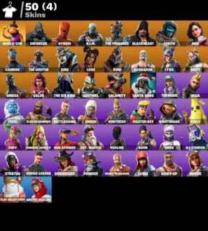 حساب فورت نايت نادر فل اكسس كامل المعلومات 51 سكن