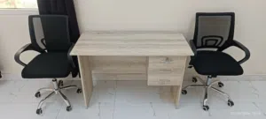 Study Desk + 2 Office Chairs + Large folding Table  Sohar