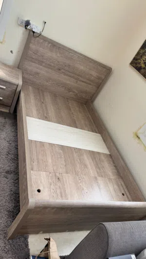 Wardrobe + double size bed + bedside  drawers + coffee table +  TV table for sale  Price 1000 Derham
