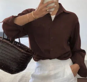 قميص بني من شي ان جديد