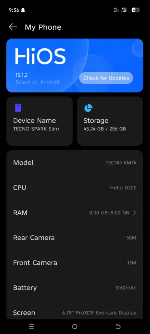 Tecno Spark 256 GB in Madaba