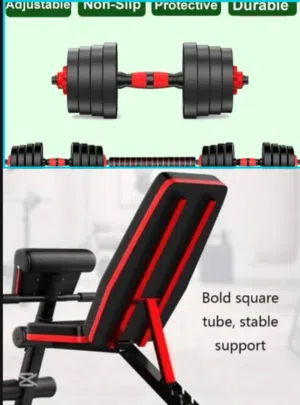 Home gym dumbbells and bench