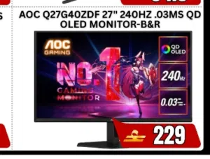 Aoc 27inch 240hz 2k 0.03MS OLED Monitor in Offer