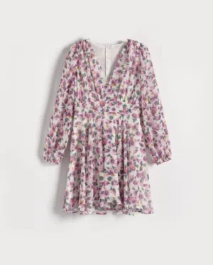 فستان نسائي قصير مورد  Floral print mini dress