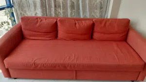 3 person red sofa bed