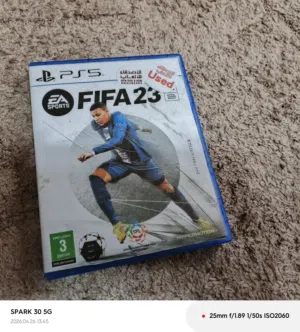 للبيع FIFA 23 (PS5) بحالة ممتازة  اللعبة نظيفة جدًا وبتشتغل 100% بدون أي مشاكل  استخدام خفيف