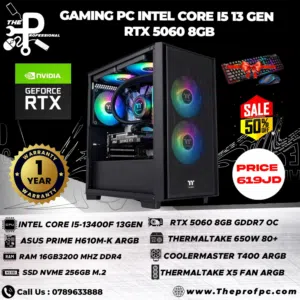 تجميعة كمبيوتر الألعاب بمعالج i5جيل13 مع كرت 5060 8GB بسعر مغري وكفالة سنة