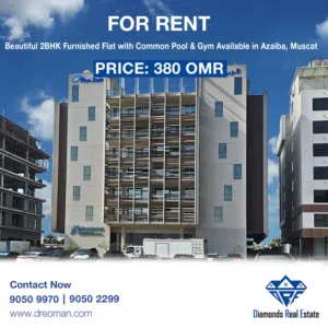 Beautiful 2BHK Furnished Flat for Rent in Azaiba, Muscat