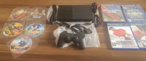 سلام عليكم ورحمة الله وبركاته جهاز Playstation 2 يخدم اصلي و كوبي معاه 9 دسكات 4 اصليات 5 كوبي