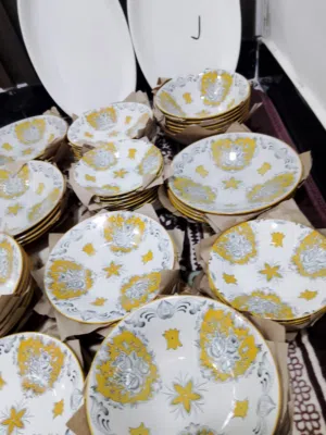 سيت صحون فرفوري نقشة مميزه 50 قطعه