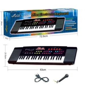 لعبة الاورج التعليمي للموسيقى للاطفال مع مايكرفون وشاحن usb