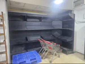 رفوف سوبرماركت  رف خضار اسود مميز  رفوف احمال ثقيله لون أخضر