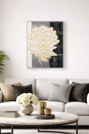 لوحات فنية يدوية باستخدام الاكريلك والجبس