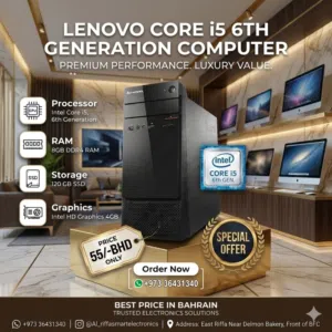 LENOVO Core i5 6th Generation Computer 8GB DDR4 RAM 128GB SSD Very Good Working Ready Windows 10