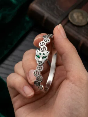 اسوارة رجالي نمط 'Jaguar'فضي.