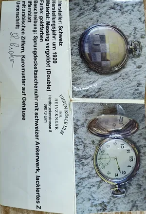 ساعة جيب بغطاء زنبركي مع حركة رافعة سويسرية