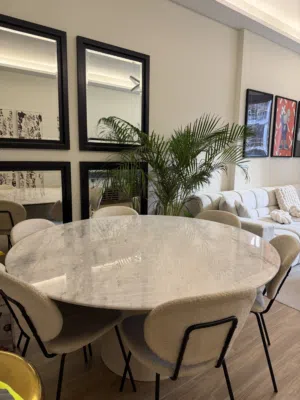 Premium Marble Dining Set – 6 Chairs
