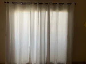 2 sets of curtains 3 set each with their iron rodes